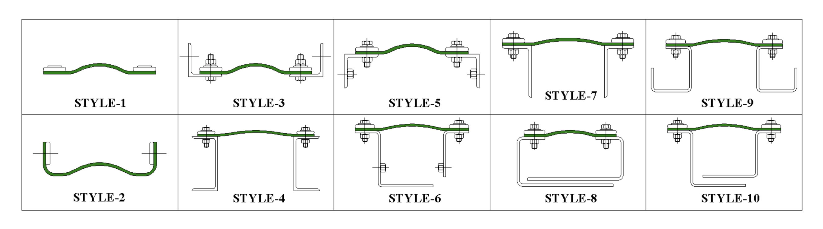 fabric expansion joint frame styles